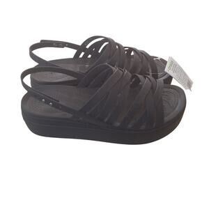 Crocs Black Sandals Size 10 New With Tags Brooklyn Strappy Platform